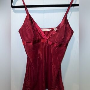 Victoria’s Secret Red Satin Slip Dress Y2K Mini Nightie M